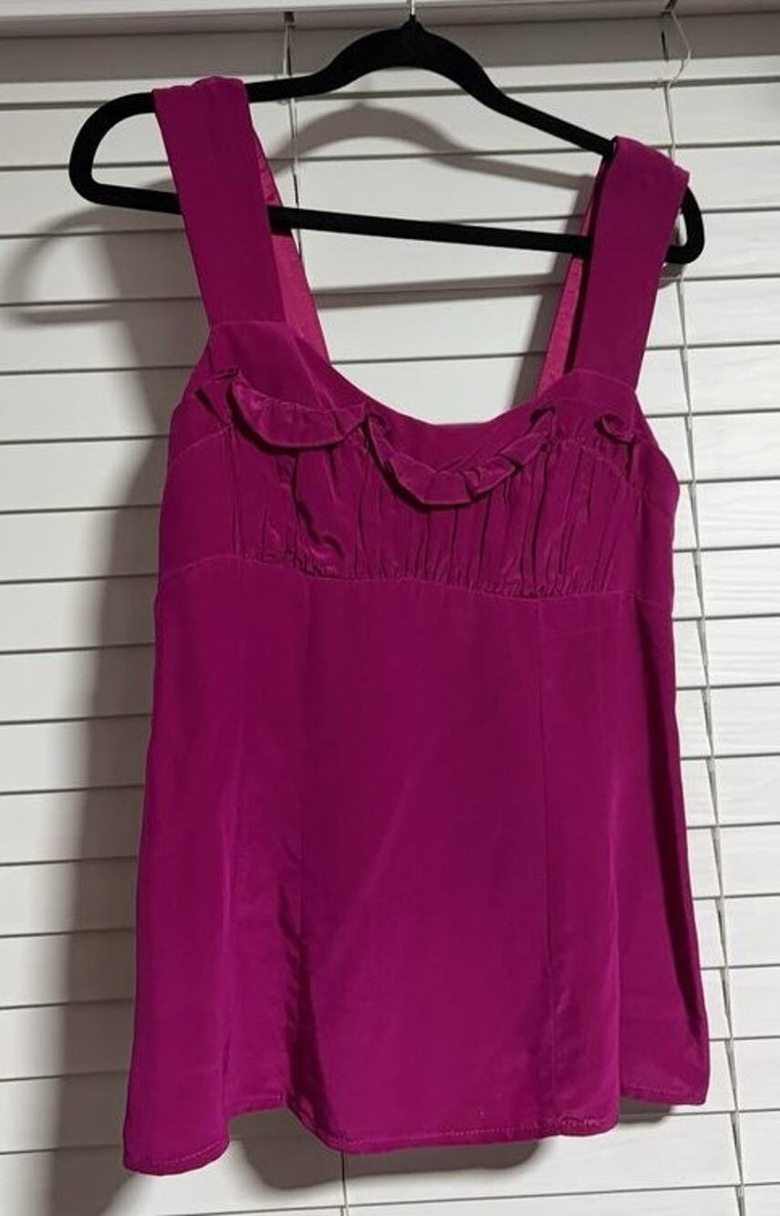 Nanette Lepore Fuchsia Sweetheart Babydoll Tank Top Y2K